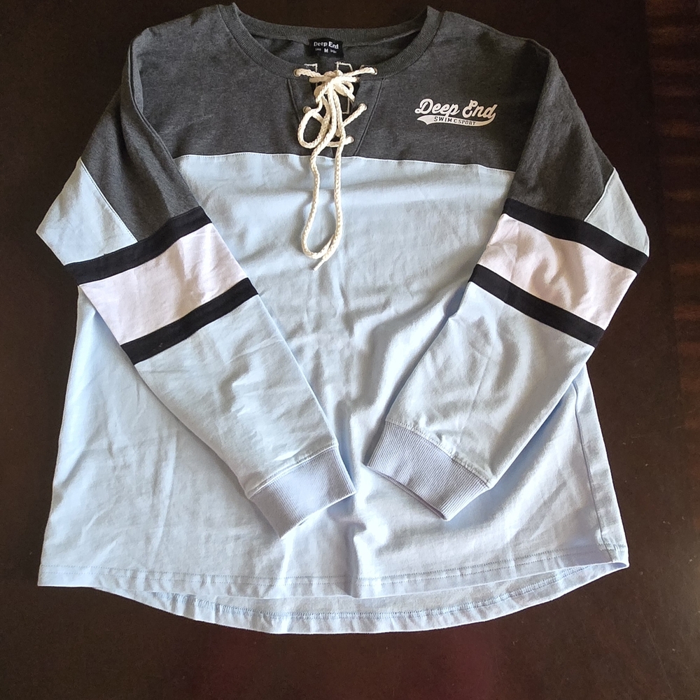 Deep End Long Sleeve Shirt - Gray and Light Blue